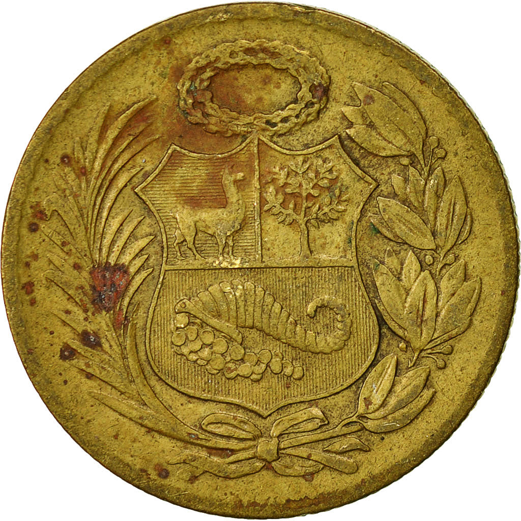 Coin, Peru, 1/2 Sol, 1964, Lima, VF(30-35), Brass, KM:220.5