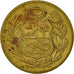 Coin, Peru, 1/2 Sol, 1964, Lima, VF(30-35), Brass, KM:220.5