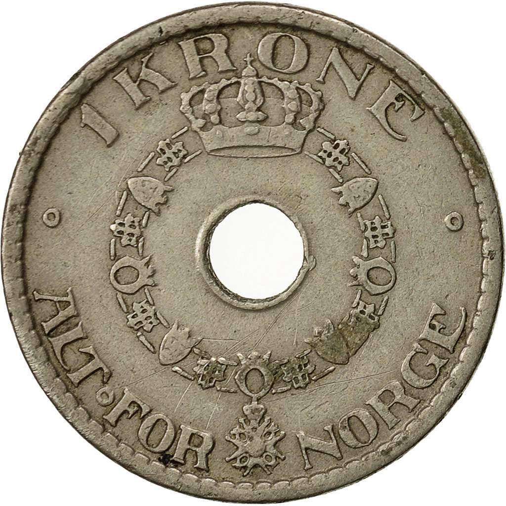 Coin, Norway, Haakon VII, Krone, 1940, EF(40-45), Copper-nickel, KM:385