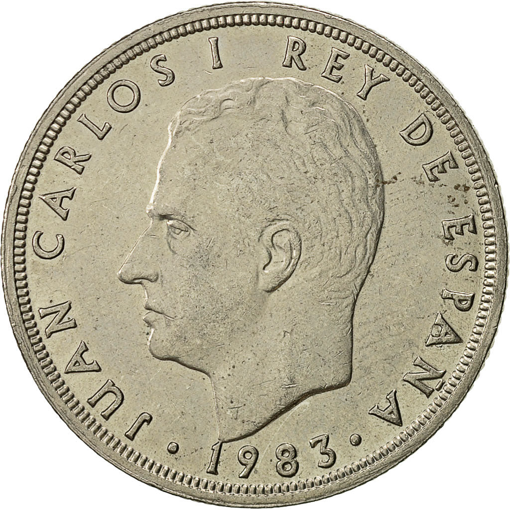 Moneta, Hiszpania, Juan Carlos I, 50 Pesetas, 1983, AU(55-58), Miedź-Nikiel