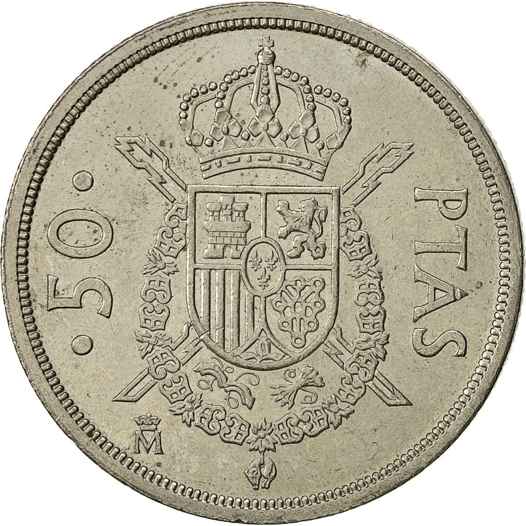 Moneta, Hiszpania, Juan Carlos I, 50 Pesetas, 1983, AU(55-58), Miedź-Nikiel