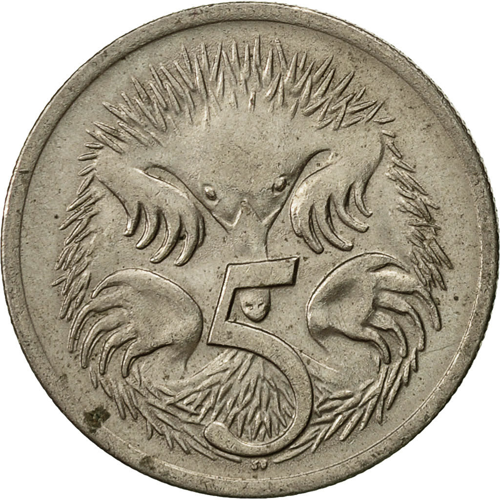 Münze, Australien, Elizabeth II, 5 Cents, 1970, SS, Copper-nickel, KM:64