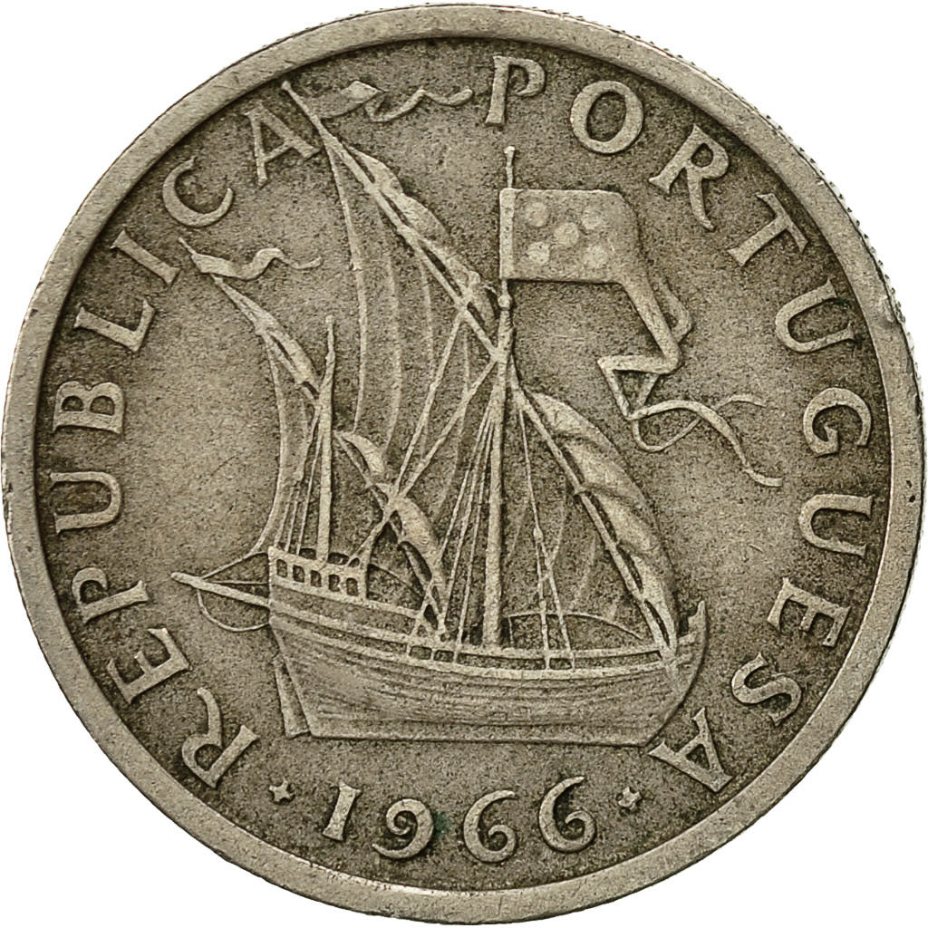 Moneta, Portogallo, 5 Escudos, 1966, BB, Rame-nichel, KM:591