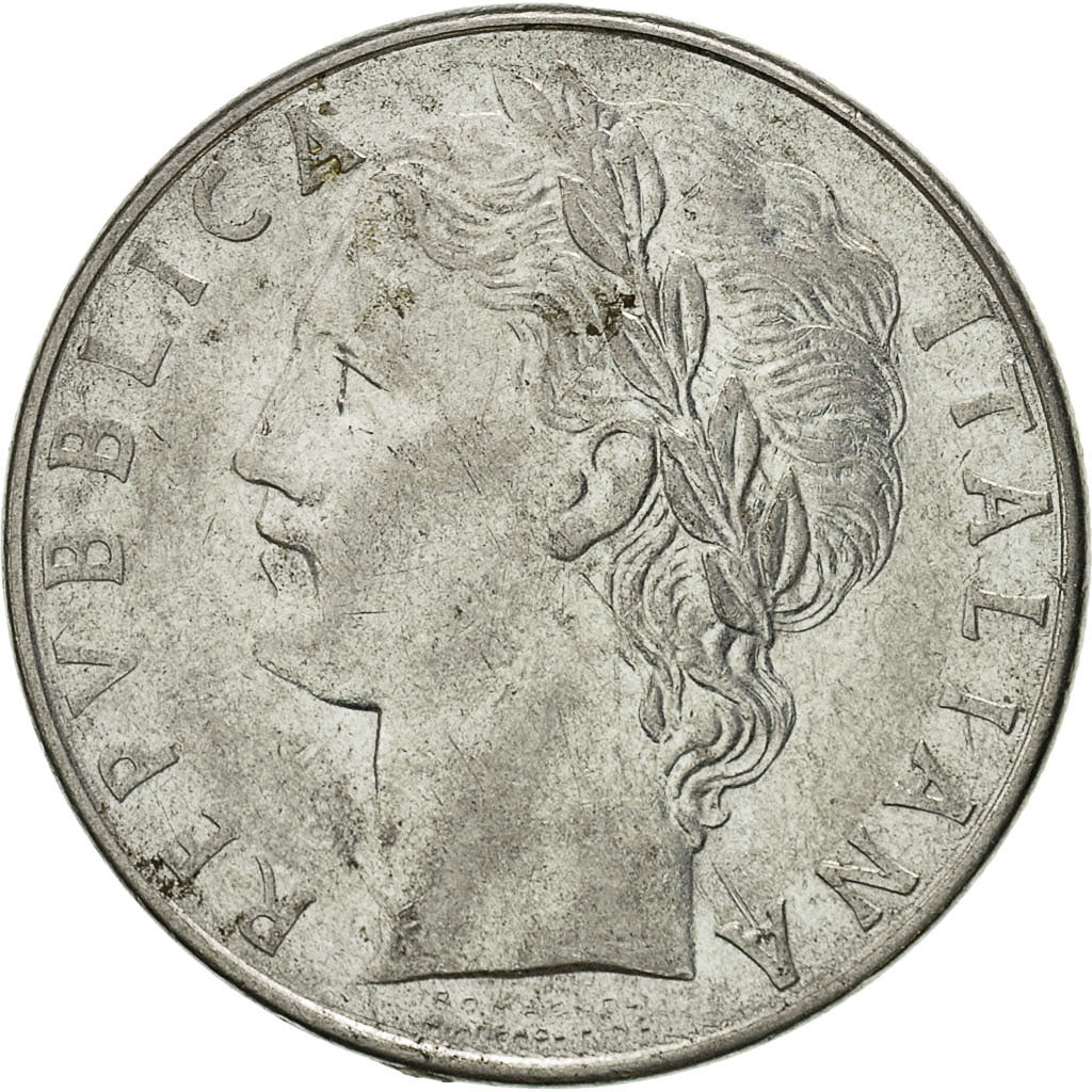 Coin, Italy, 100 Lire, 1977, Rome, AU(50-53), Stainless Steel, KM:96.1