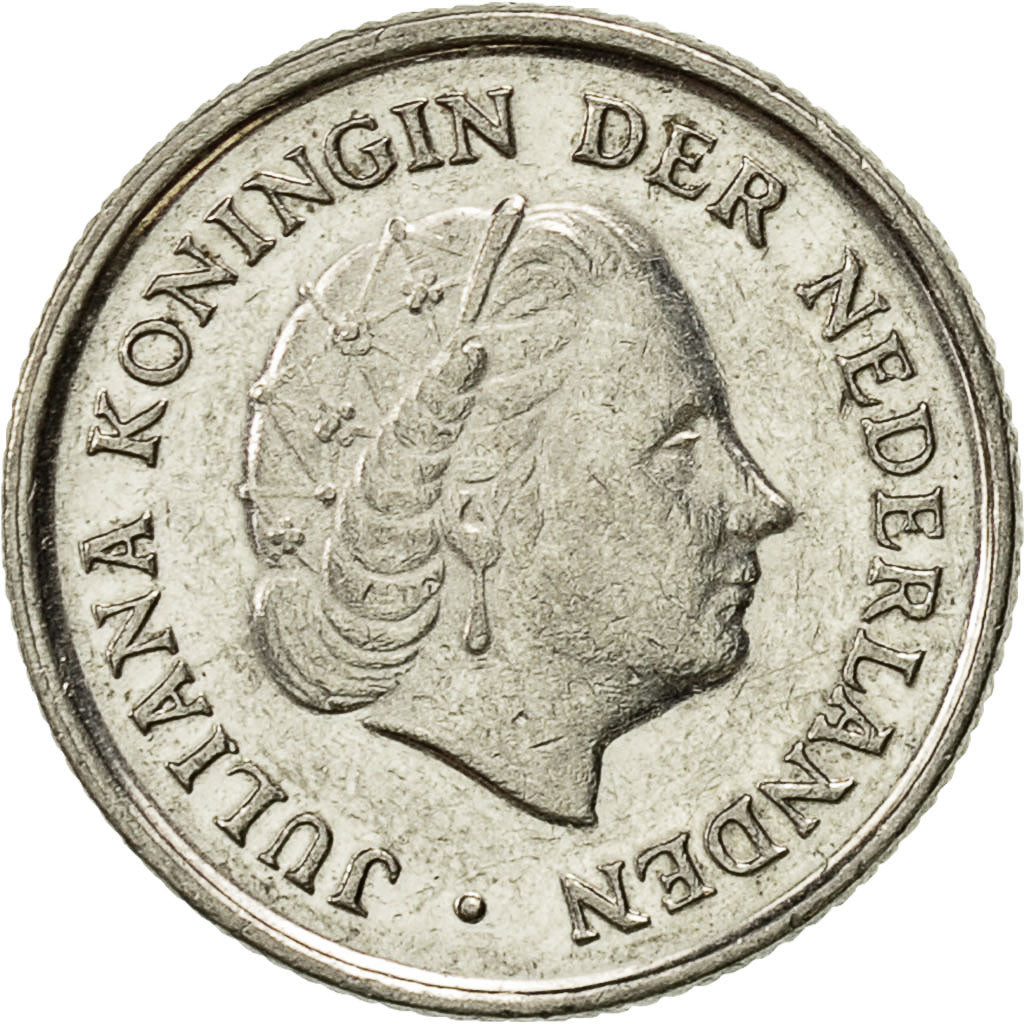 Coin, Netherlands, Juliana, 10 Cents, 1973, AU(55-58), Nickel, KM:182