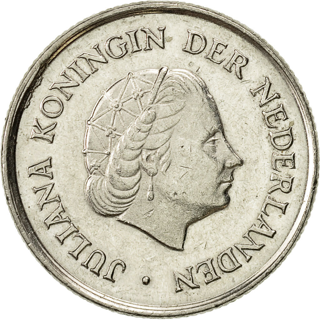 Coin, Netherlands, Juliana, 25 Cents, 1978, AU(50-53), Nickel, KM:183