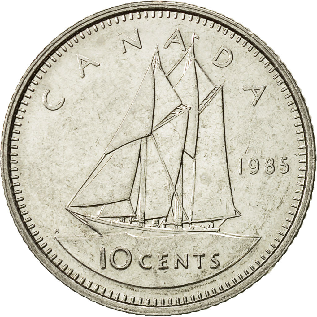 Coin, Canada, Elizabeth II, 10 Cents, 1985, Royal Canadian Mint, Ottawa