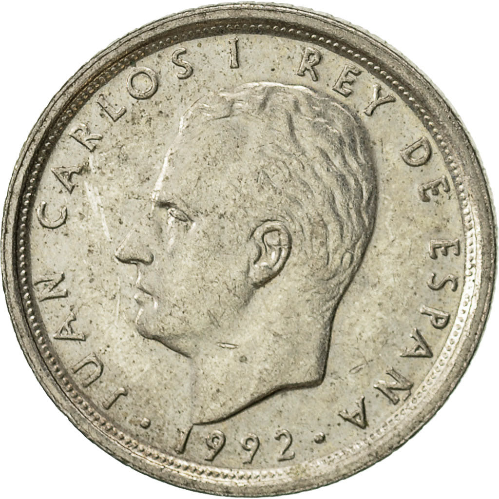 Moneta, Hiszpania, Juan Carlos I, 10 Pesetas, 1992, AU(50-53), Miedź-Nikiel