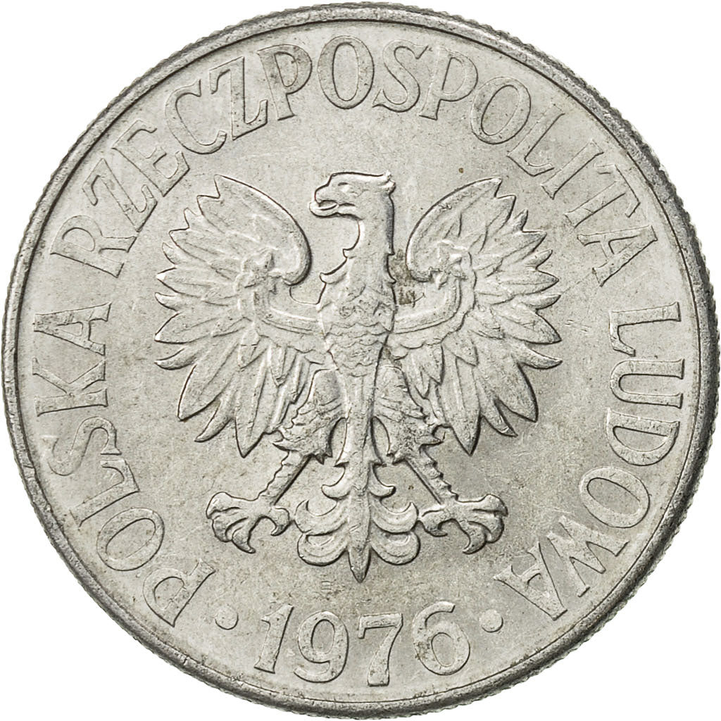 Coin, Poland, 50 Groszy, 1976, Warsaw, EF(40-45), Aluminum, KM:48.1