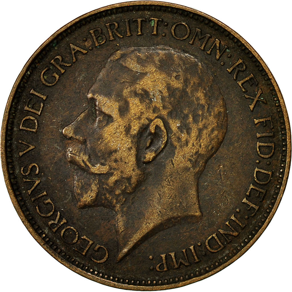 Coin, Great Britain, George V, 1/2 Penny, 1923, VF(20-25), Bronze, KM:809