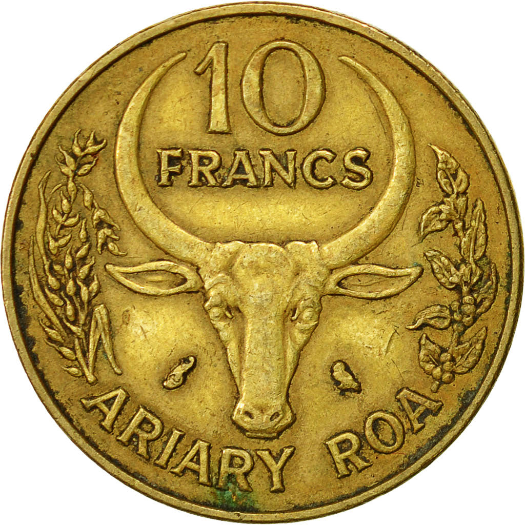 Münze, Madagascar, 10 Francs, 2 Ariary, 1972, Paris, SS, Aluminum-Bronze, KM:11