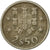Coin, Portugal, 2-1/2 Escudos, 1974, EF(40-45), Copper-nickel, KM:590