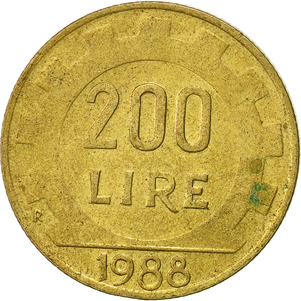 Munten, Italië, 200 Lire, 1988, Rome, ZF, Aluminum-Bronze, KM:105