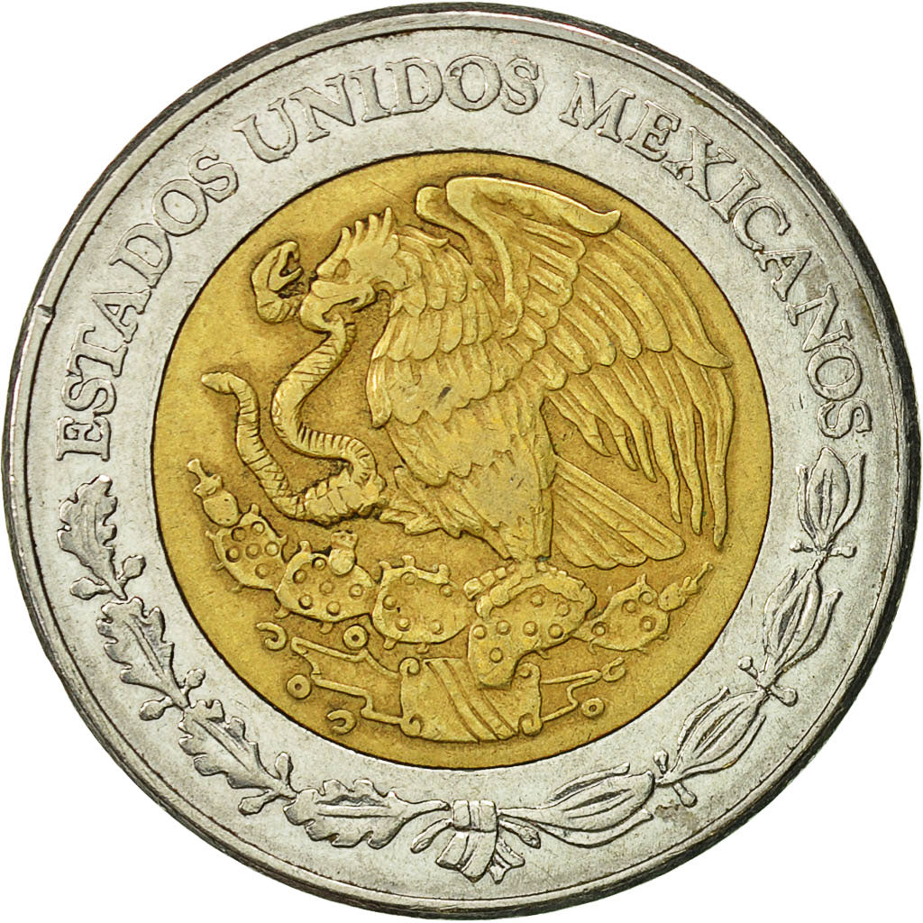 Moneda, México, 5 Pesos, 1997, Mexico City, MBC, Bimetálico, KM:605