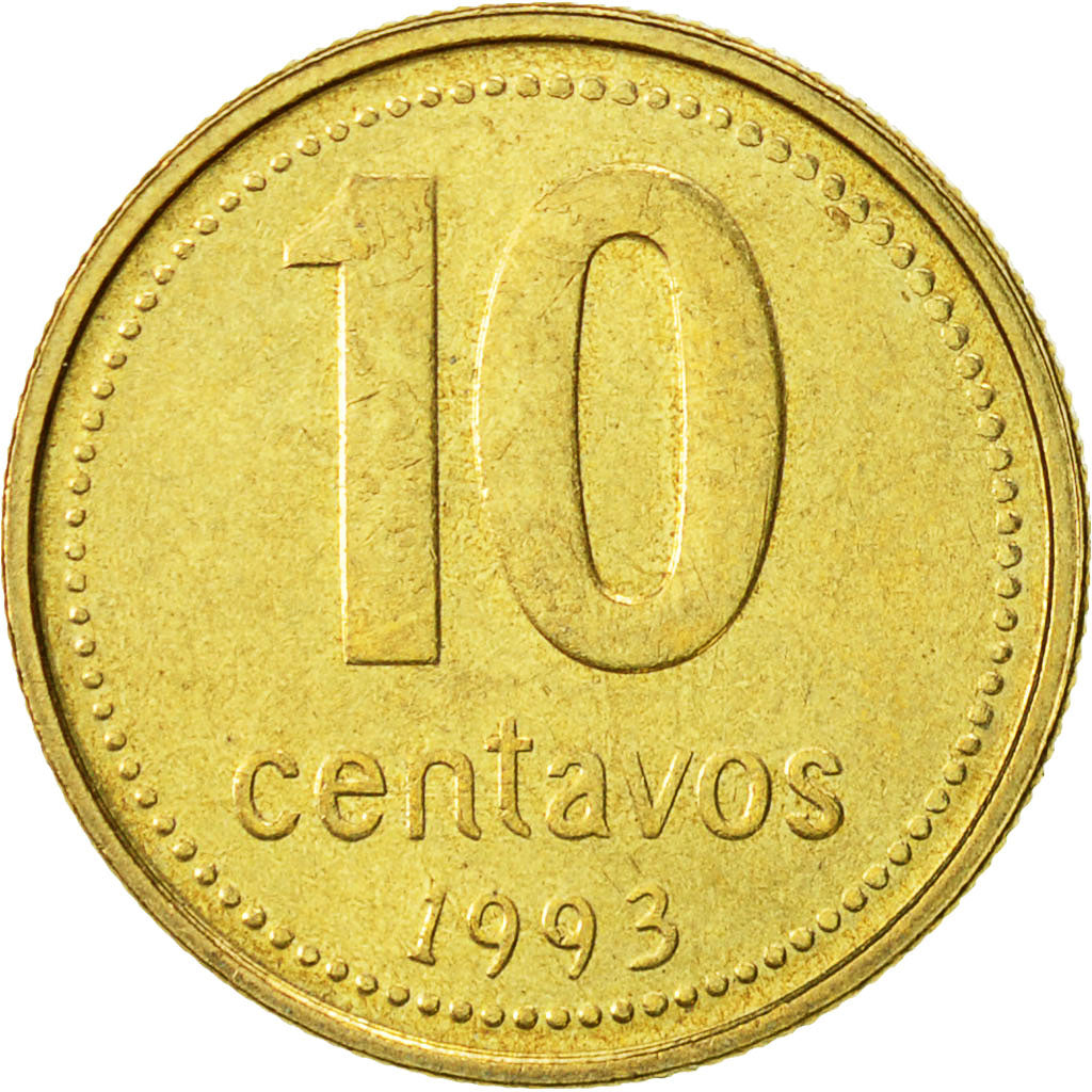 Coin, Argentina, 10 Centavos, 1993, AU(55-58), Aluminum-Bronze, KM:107