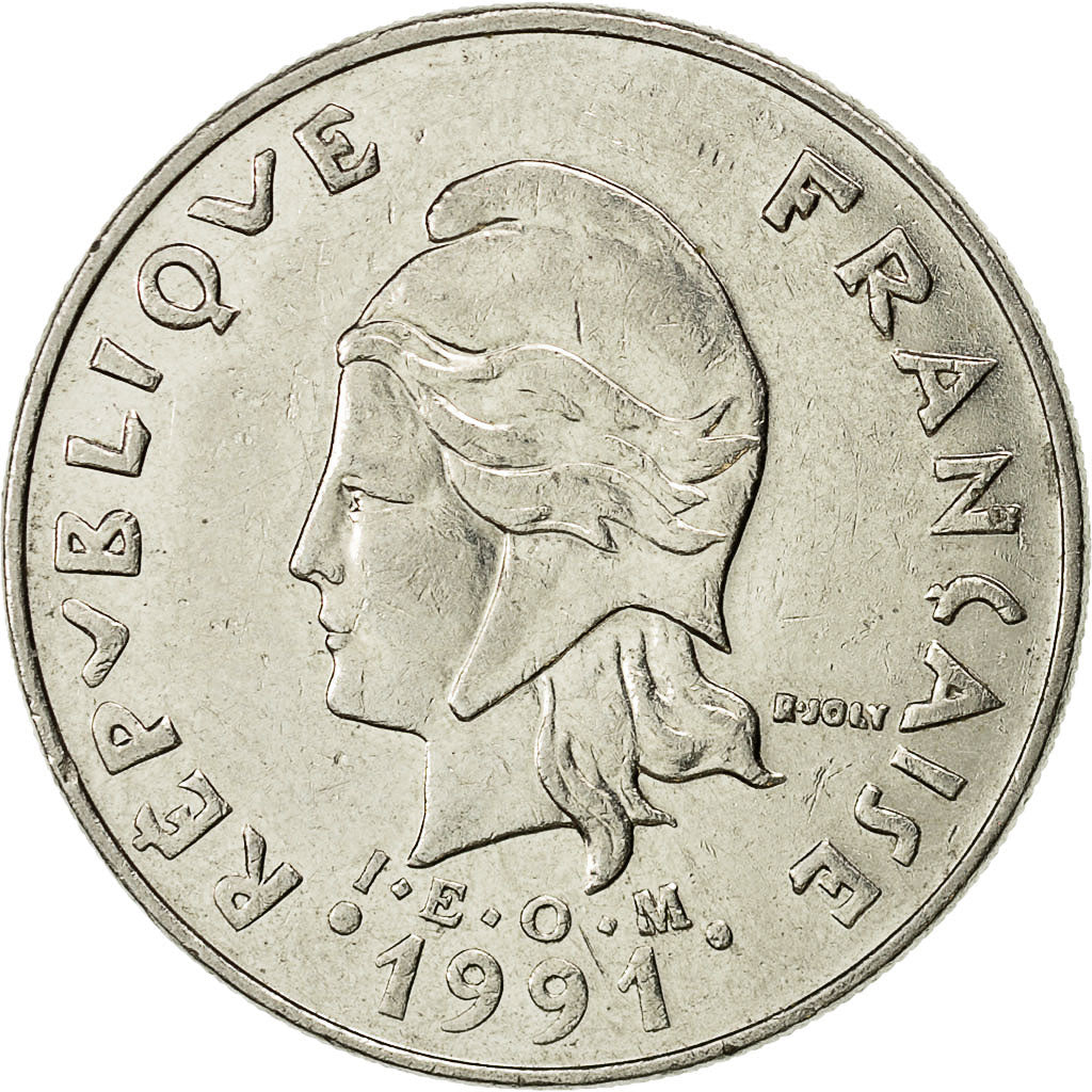 Münze, French Polynesia, 20 Francs, 1991, Paris, SS+, Nickel, KM:9