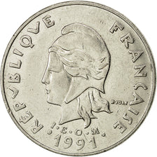 Münze, French Polynesia, 20 Francs, 1991, Paris, SS+, Nickel, KM:9