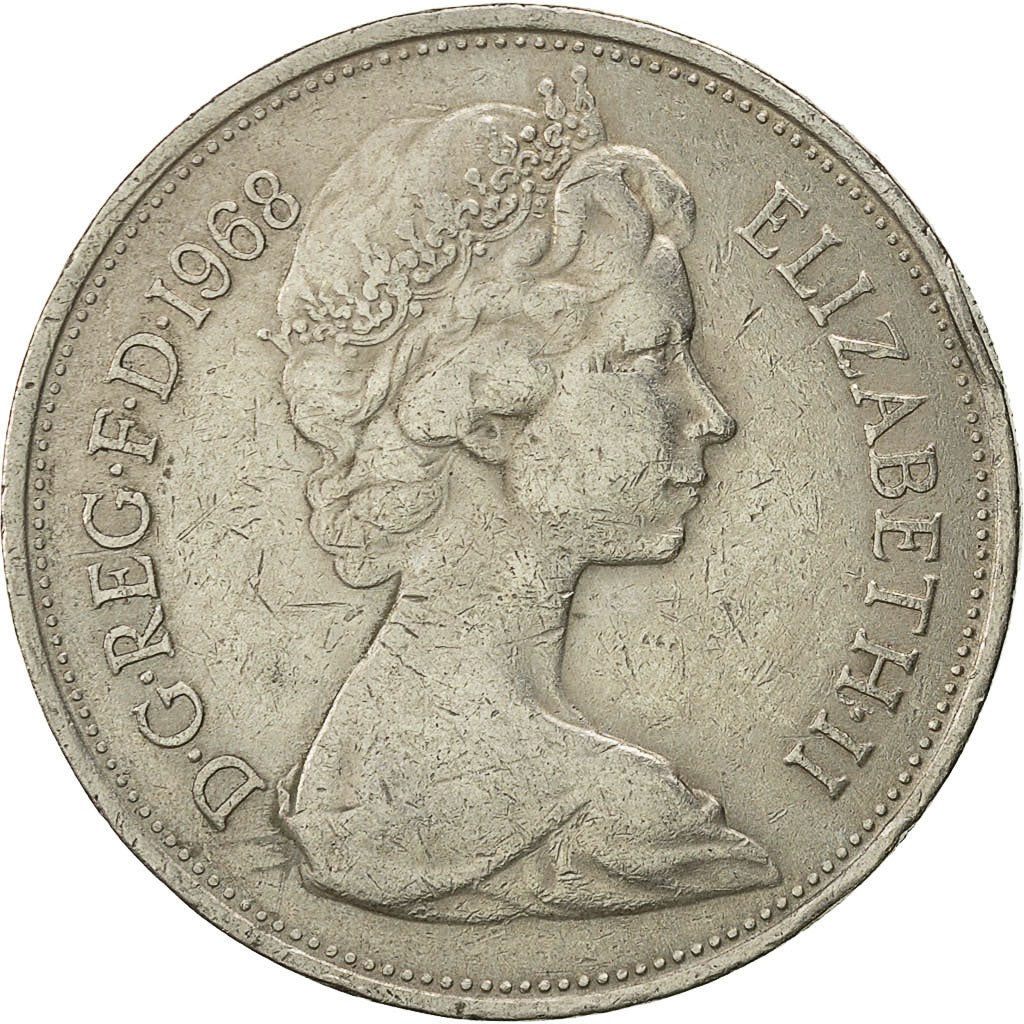 Coin, Great Britain, Elizabeth II, 10 New Pence, 1968, EF(40-45), Copper-nickel