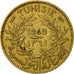 Coin, Tunisia, Anonymous, 50 Centimes, 1945, Paris, EF(40-45), Aluminum-Bronze