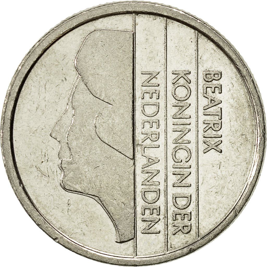 Coin, Netherlands, Beatrix, 25 Cents, 1992, EF(40-45), Nickel, KM:204