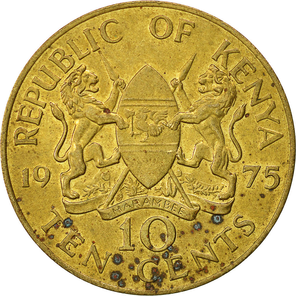 Coin, Kenya, 10 Cents, 1975, AU(50-53), Nickel-brass, KM:11