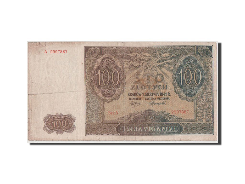 Poland, 100 Zlotych, 1941, KM #103, F(12-15), A2997887