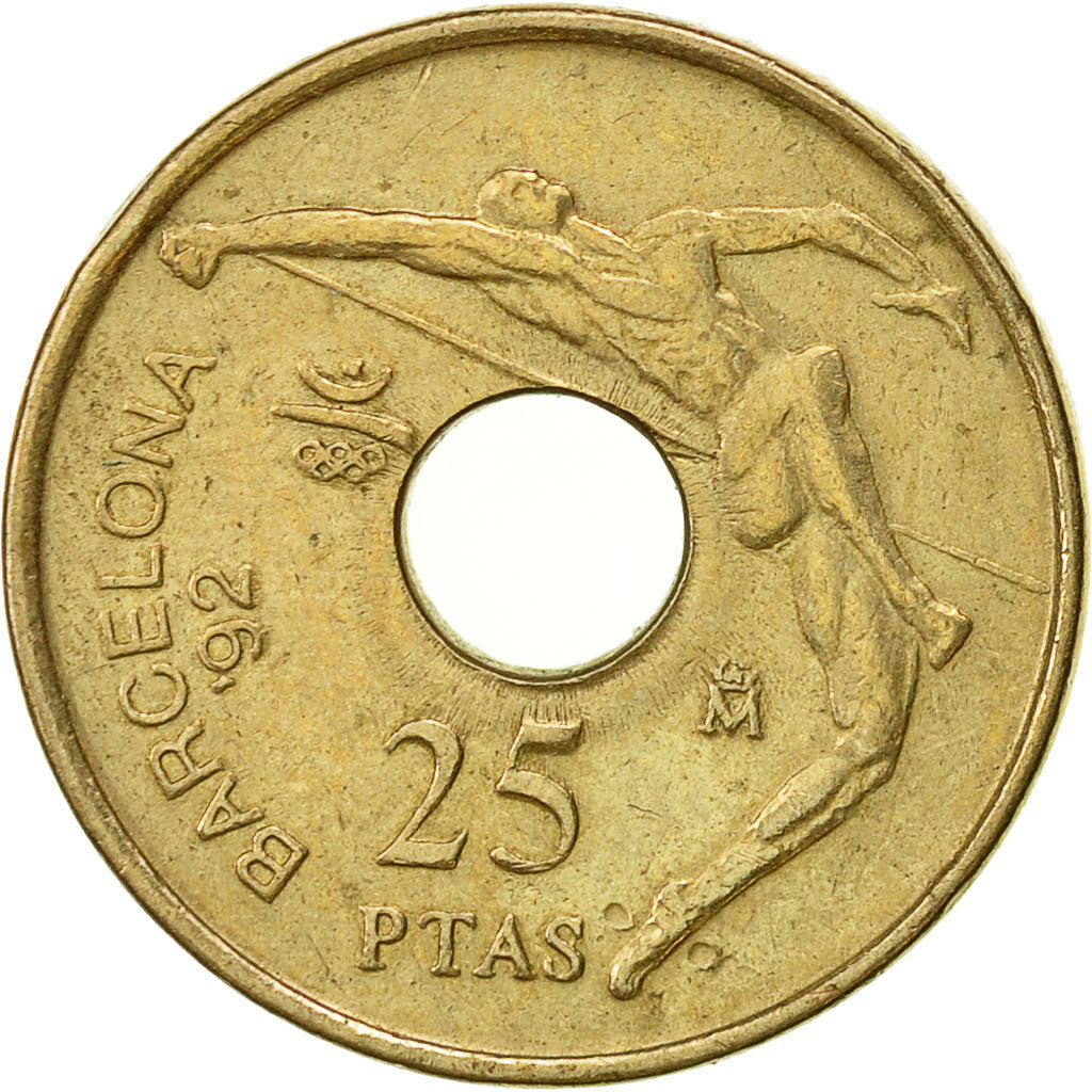 Moneta, Spagna, Juan Carlos I, 25 Pesetas, 1991, Madrid, BB+, Alluminio-bronzo