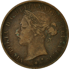 Moneda, Jersey, Victoria, 1/12 Shilling, 1877, BC+, Bronce, KM:8