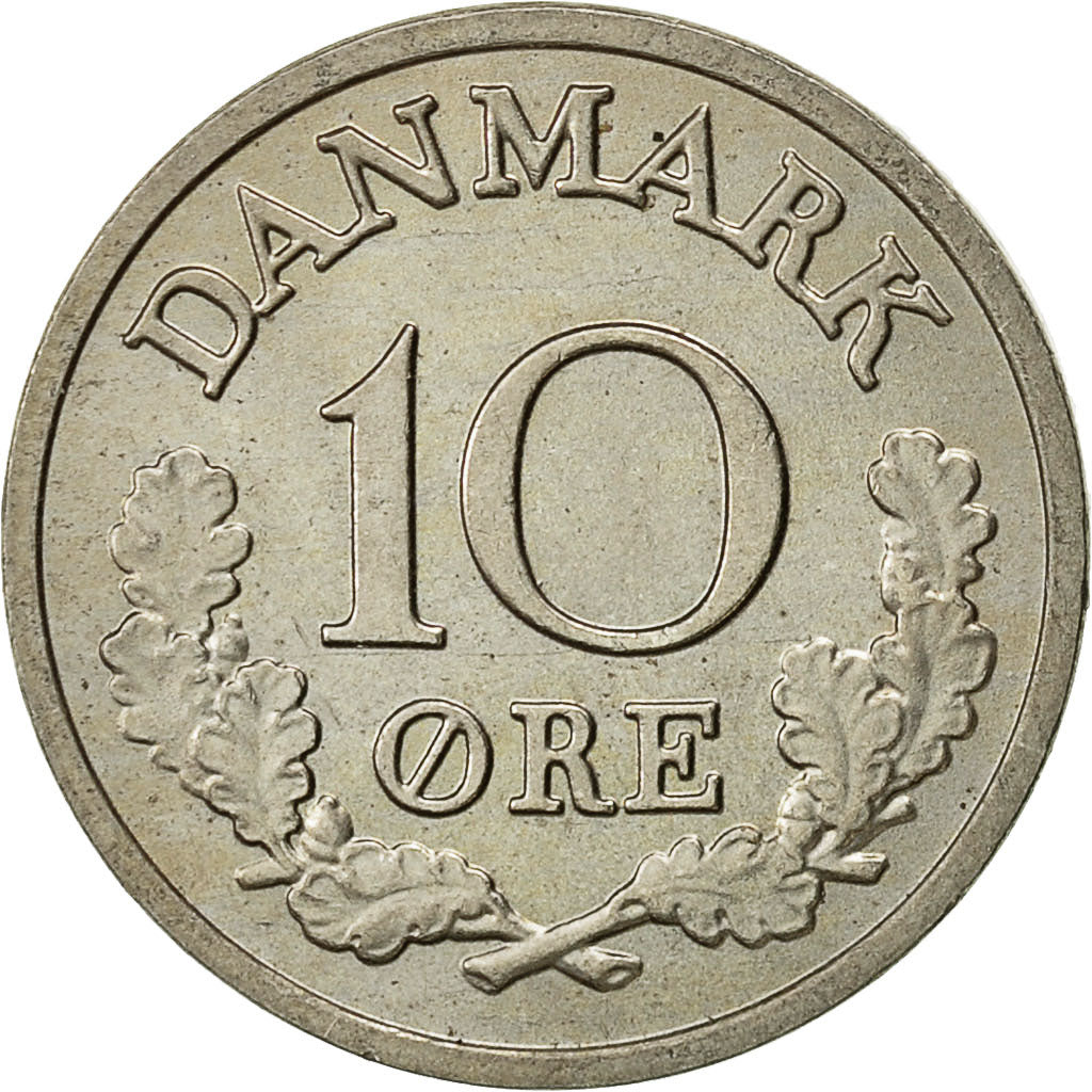 Moneta, Danimarca, Frederik IX, 10 Öre, 1971, Copenhagen, SPL-, Rame-nichel