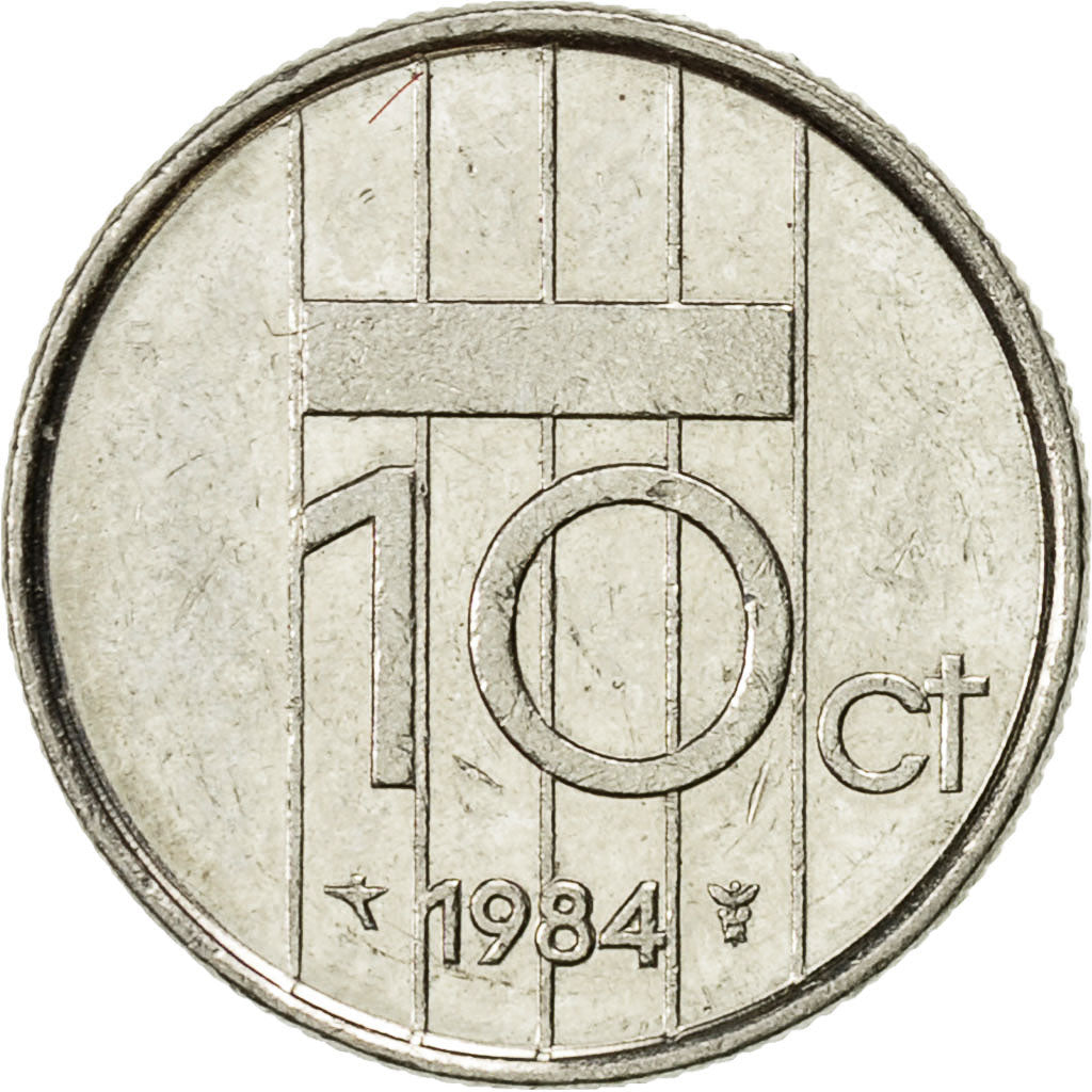 Münze, Niederlande, Beatrix, 10 Cents, 1984, SS, Nickel, KM:203