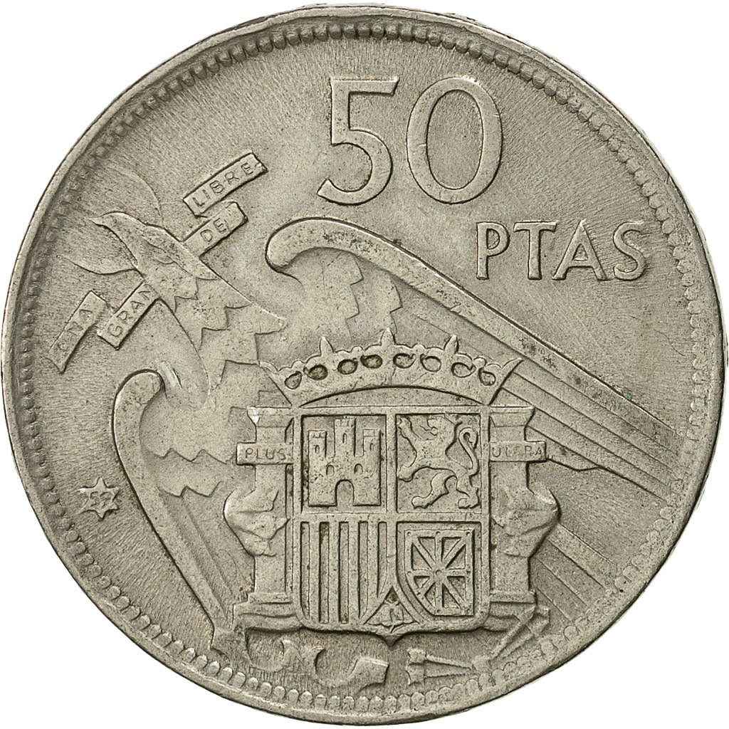 Monnaie, Espagne, Caudillo and regent, 50 Pesetas, 1959, TTB, Copper-nickel