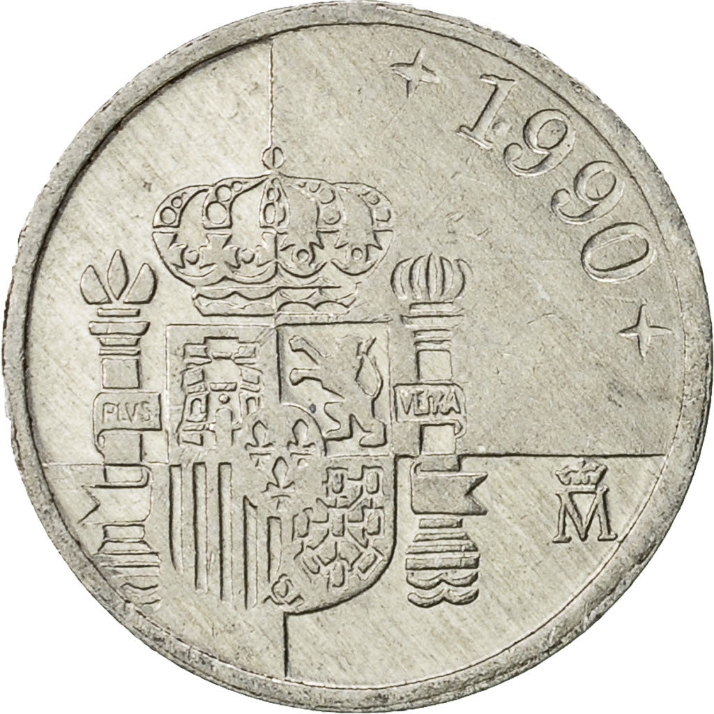 Moneda, España, Juan Carlos I, Peseta, 1990, MBC, Aluminio, KM:832