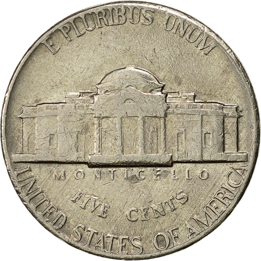 Coin, United States, Jefferson Nickel, 5 Cents, 1976, U.S. Mint, Philadelphia