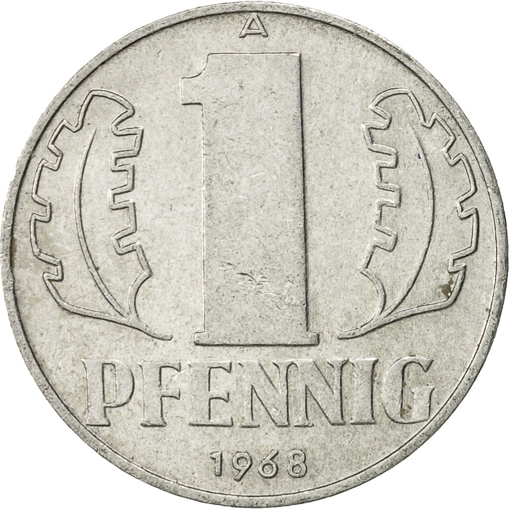 Moneta, REPUBBLICA DEMOCRATICA TEDESCA, Pfennig, 1968, Berlin, BB, Alluminio