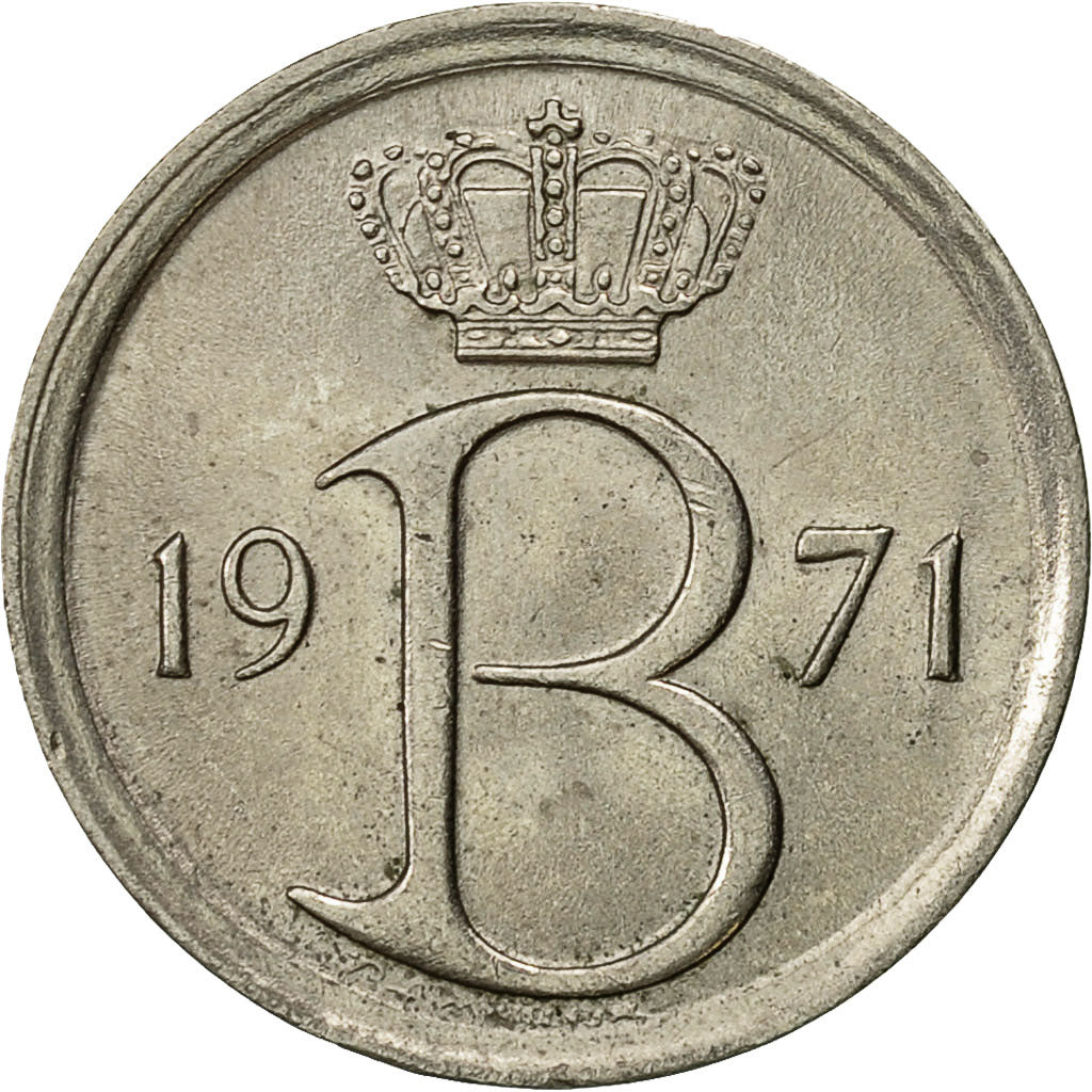 Coin, Belgium, 25 Centimes, 1971, Brussels, AU(55-58), Copper-nickel, KM:153.1