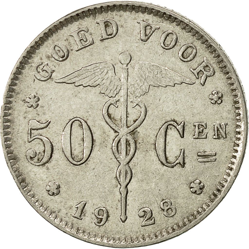 Moneta, Belgio, 50 Centimes, 1928, BB+, Nichel, KM:88