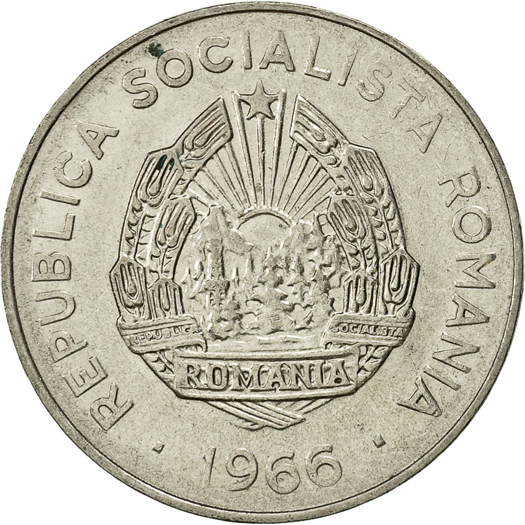 Coin, Romania, 25 Bani, 1966, EF(40-45), Nickel Clad Steel, KM:94