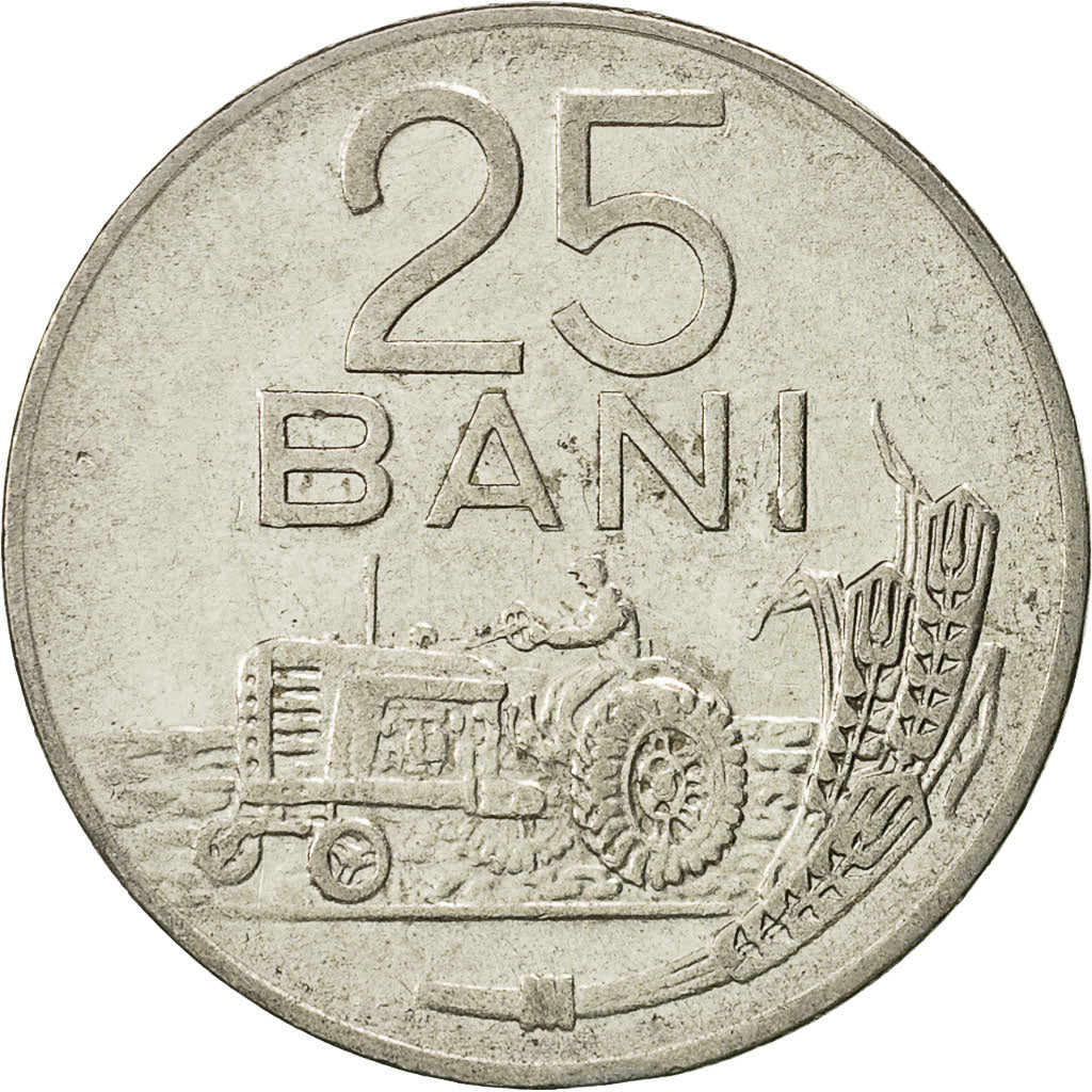 Coin, Romania, 25 Bani, 1966, EF(40-45), Nickel Clad Steel, KM:94