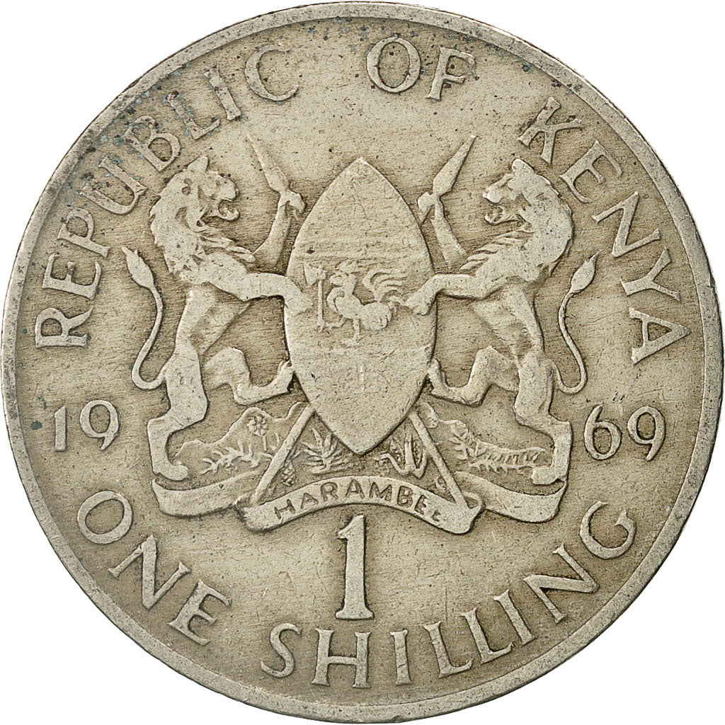 Coin, Kenya, Shilling, 1969, EF(40-45), Copper-nickel, KM:14
