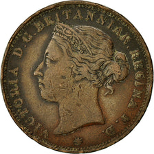 Moneda, Jersey, Victoria, 1/12 Shilling, 1881, BC+, Bronce, KM:8