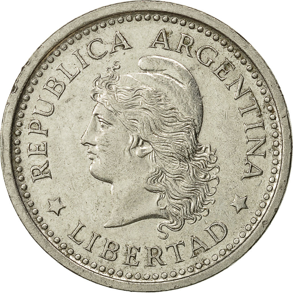 Moneta, Argentina, Peso, 1959, SPL-, Acciaio ricoperto in nichel, KM:57