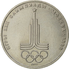 Russia, Rouble, 1977, Saint-Petersburg, AU(50-53), Copper-Nickel-Zinc, KM:144
