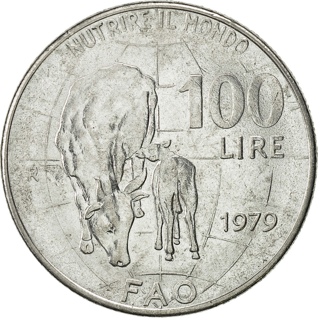 Moneta, Italia, 100 Lire, 1979, Rome, BB+, Acciaio inossidabile, KM:106