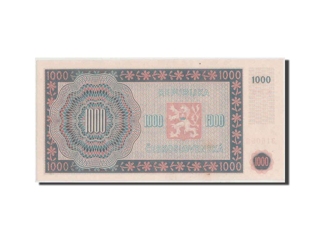 Czechoslovakia, 1000 Korun, 1945, KM #74a, UNC(65-70), S.28B