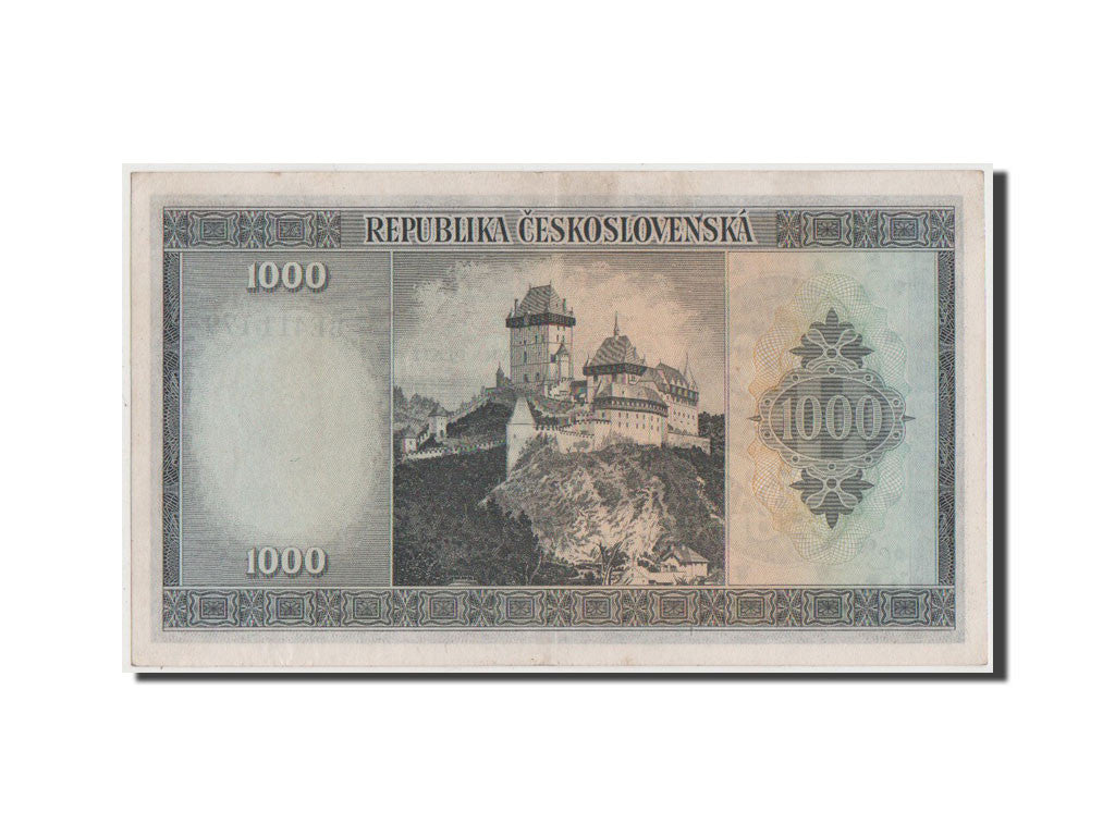 Biljet, Tsjecho-Slowakije, 1000 Korun, 1945, SUP+