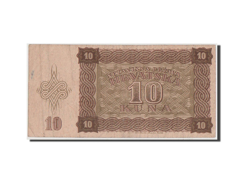 Billete, 10 Kuna, 1941, Croacia, BC+