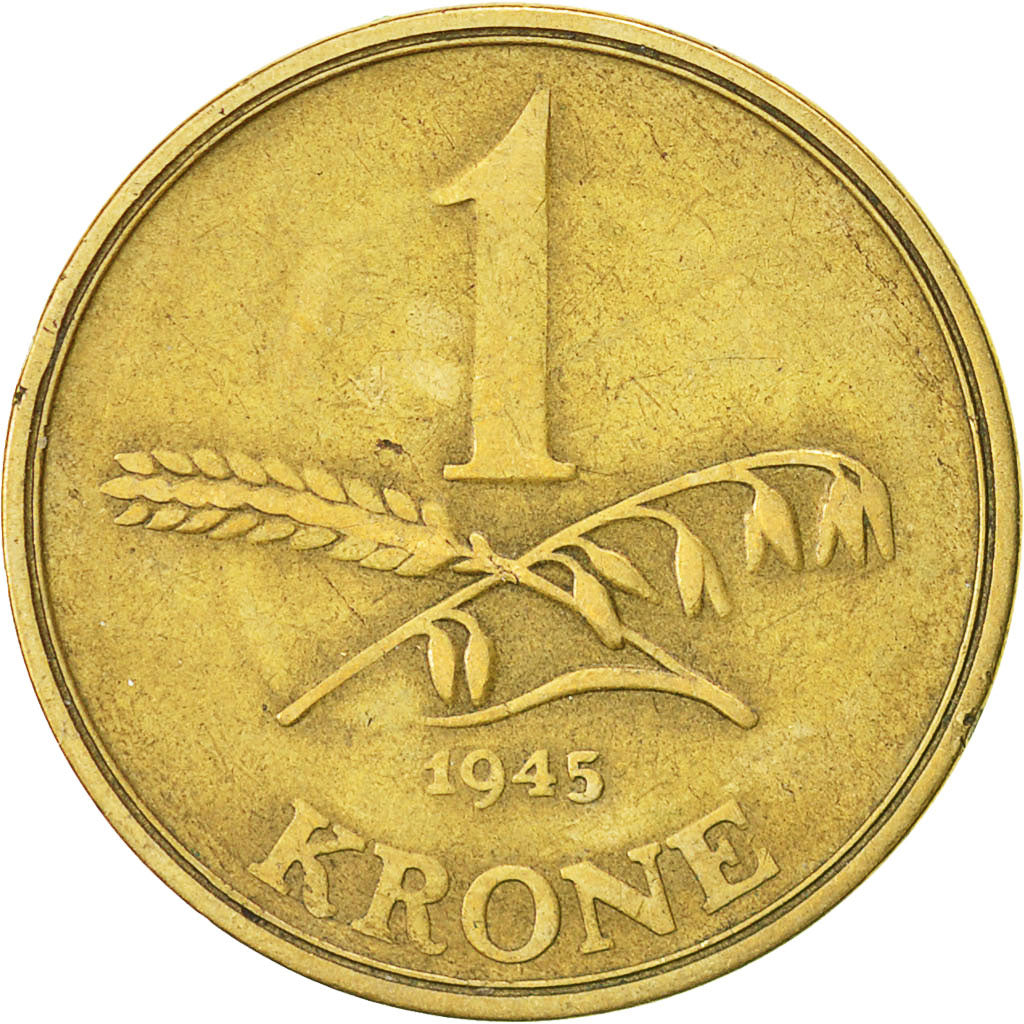 Monnaie, Danemark, Christian X, Krone, 1945, Copenhagen, TTB, Aluminum-Bronze
