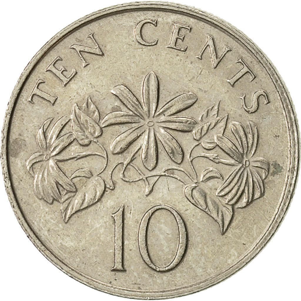 Monnaie, Singapour, 10 Cents, 1988, British Royal Mint, TTB, Copper-nickel