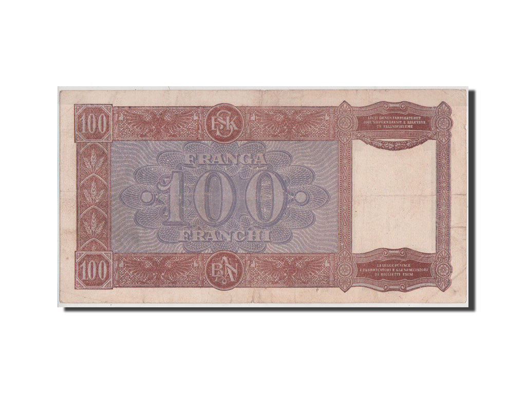 Billete, 100 Franga, 1940, Albania, MBC