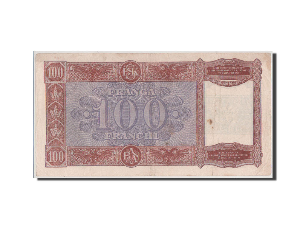 Billete, 100 Franga, 1945, Albania, MBC